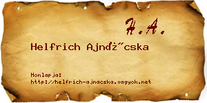Helfrich Ajnácska névjegykártya